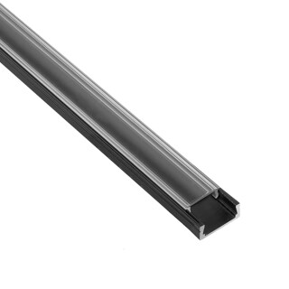 A15 LED Profil Schwarz 2m Abdeckung klar