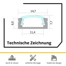 A15 LED Profil Schwarz 2m Abdeckung klar