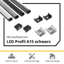 A15 LED Profil Schwarz 2m Abdeckung klar