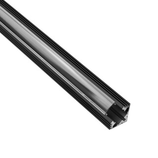 A19 LED Aluprofil Schwarz Eckprofil 90° 1m klar