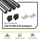 A19 LED Aluprofil Schwarz Eckprofil 90° 1m klar
