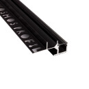 T-40 LED Alu Fliesenprofil Treppenprofil Stufen 12mm schwarz 1m klar