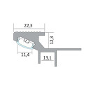 T-40 20° LED Alu Fliesenprofil Treppenprofil Stufen 12mm silber