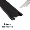 B-WARE - T-STA LED Alu Treppenprofil Treppenwinkel Profil Stufen schwarz 1m klar
