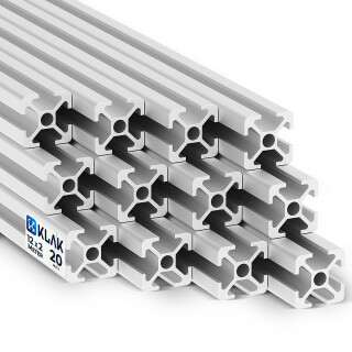 KLAK 20 - Aluprofil 12 Stück 20x20mm 2m System-, Montage-, Konstruktionsprofil Nut 6