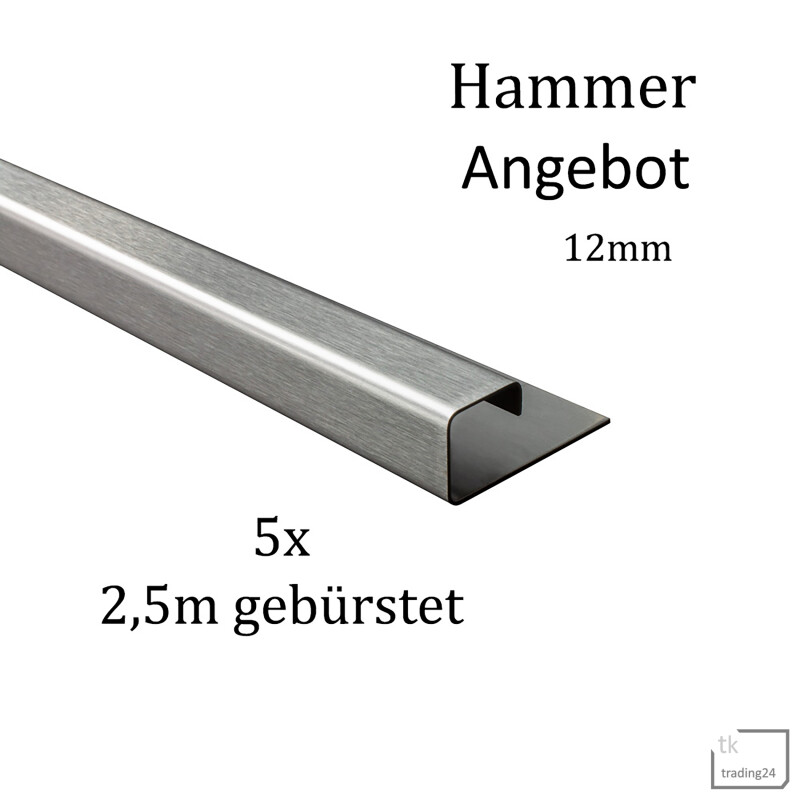 250cm Fliesenprofile Winkelprofil 3mm Fliesenschiene Aluminium NATUR 2,68€/Lfm 
