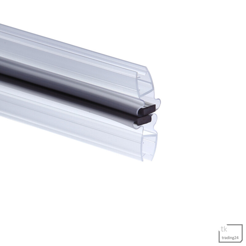 Duschdichtung-Set mit Magnetlippe 45° 200cm PVC Ersatzdichtung 6mm Glasstärke 