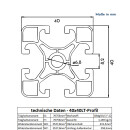 KLAK 40 - Aluprofil 40x40mm light Nut 8 Aluminium Systemprofil Typ I 100-2000mm