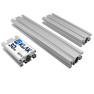 KLAK 30/60 - Aluprofil 30x60mm Nut 8 Aluminium Systemprofil Typ I 100mm-2000mm