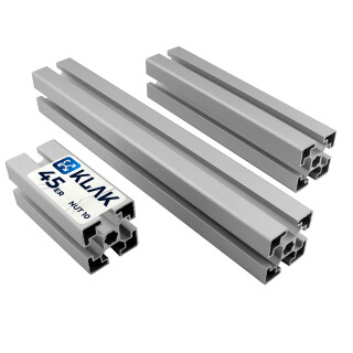 KLAK 45 - Aluprofil 45x45mm Nut 10 Aluminium Systemprofil Typ I 100mm-2000mm