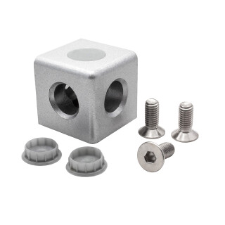 KLAK 40 - 3-Wege Würfelverbinder Eck-Verbinder für Aluprofil 40x40 - 1 Stück