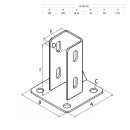 KLAK 40 - Pfostenkonsole Bodenmontage 40x40 Aluprofil inkl. Profil-Verschraubung - 1 Stück