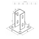 KLAK 45 - Pfostenkonsole Bodenmontage 45x45 Aluprofil inkl. Profil-Verschraubung - 1 Stück