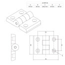 KLAK 45 - Scharnier Standard Nut 10 für 45-er inkl. Verschraubung - 1 Stück