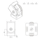 KLAK 30 - Gelenkverbinder Gelenk mit Klemmhebel Nut 8 für Aluprofil 30-er - 1 Stück