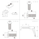 KLAK 40 - Gelenkverbinder Gelenk mit Klemmhebel Nut 8 für Aluprofil 40-er - 1 Stück