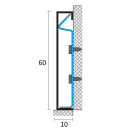 Sockelleiste Edelstahl Fußbodenleisten V2A L250cm 60mm silber gebürstet Profil 2,5m