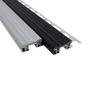 Alu Stufenprofil Fliesenschiene mit 26mm PVC-Einlage L250cm H10mm schwarz grau