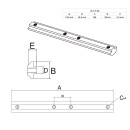KLAK 45 - Profilverbinder Streckenverbinder 140mm Nut10 für Aluprofil 45-er
