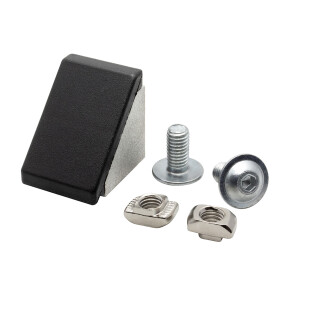 KLAK 20 - Befestigungswinkel ink. Schrauben und Nutensteine Nut 6 für Aluprofil 20-er