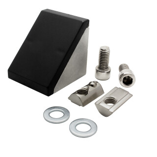 KLAK 40 - Befestigungswinkel ink. Schrauben und Nutensteine Nut 8 für Aluprofil 40-er