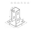 KLAK 30 - Pfostenkonsole Bodenmontage 30x30 Aluprofil inkl. Profil-Verschraubung