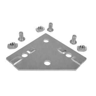 KLAK 45 - Knotenblech Eckverbinder Nut 10 für 45er Aluprofil inkl. Verschraubung