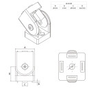 KLAK 20 - Gelenkverbinder Gelenk mit Klemmhebel Nut 6 für Aluprofil 20-er