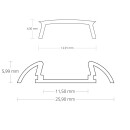 GX-PO17 LED AUFBAU-Profil 200 cm, ultraflach/Flügel,...
