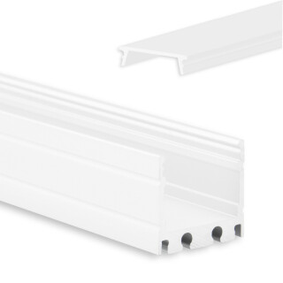 GX-PN8 LED AUFBAU-Profil 200 cm, LED Stripes max. 16 mm, weiß RAL 9010