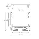 GX-PN8 LED AUFBAU-Profil 200 cm, LED Stripes max. 16 mm, schwarz RAL 9005