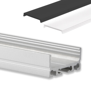 GX-PN4 LED AUFBAU-Profil 200 cm, flach, LED Stripes max. 24mm, silber