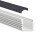 GX-PL2 LED Aufbau-Profil 200 cm, hoch, LED Stripes max. 12mm, silber 2m Abdeckung schwarz