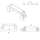 KLAK 30 - Bügelgriff Nut 8 Handgriff 90mm für Aluprofil 30-er inkl. Verschraubung - 1 Stück