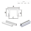 KLAK 30 - 40 - Abdeckungen für Alu-Profil Nut 8 - Typ-I - Typ-B - schwarz - 2m - 1 Stück