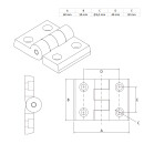 KLAK 40 - Scharnier Universell Nut 8 für 40-er inkl. Verschraubung