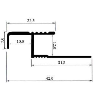 Alu Stufenprofil Fliesenschiene Profil Treppe Schiene silber L300cm H12/T10mm