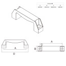 KLAK 30 - Bügelgriff Nut 8 Handgriff 120mm für Aluprofil 30-er inkl. Verschraubung - 1 Stück
