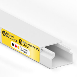 Kabelkanal aus hochwertigem PVC weiß Kabelleiste 2m - 5 Stück - 15x10mm