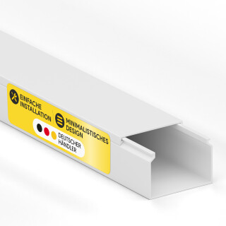 Kabelkanal aus hochwertigem PVC weiß Kabelleiste 2m - 1 Stück - 30x20mm