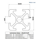 KLAK 20 - Aluprofil 6 Stück 20x20mm 2m System-, Montage-, Konstruktionsprofil Nut 6 schwarz
