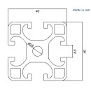 KLAK 40 - Aluprofil 40x40mm Nut 8 Aluminium Systemprofil Typ I 100-2000mm schwarz