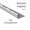 50x L-Profil Edelstahlschiene Fliesenschiene Fliesenprofil L250cm 9mm gebürstet