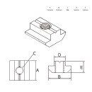 KLAK 45 - Edelstahl Nutenstein schwer Gleitmutter M8 Nut 10 für Aluprofil 45-er