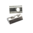 KLAK 40 - Edelstahl Nutenstein mit Federkugel und Steg M6 Nut 8 für Aluprofil 40-er - 10 Stück