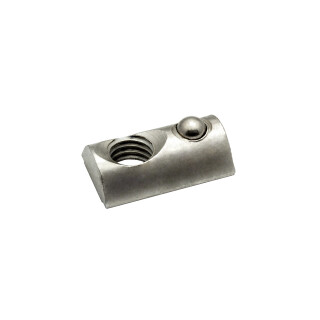 KLAK 40 - Edelstahl Nutenstein mit Federkugel und Steg M8 Nut 8 für Aluprofil 40-er