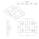 KLAK 30 - Scharnier Standard Nut 8 für 30-er inkl. Verschraubung - 4 Stück