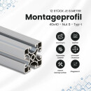 KLAK 40 -Aluprofil 12 Stück 40x40mm light 6m System-, Montage-, Konstruktionsprofil Nut8