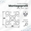 KLAK 40 -Aluprofil 12 Stück 40x40mm light 6m System-, Montage-, Konstruktionsprofil Nut8