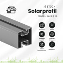 6x Alu Solarprofile 40x40 - 2,45m - Nut 8/10 - Typ-S, PV-Profile - Photovoltaik